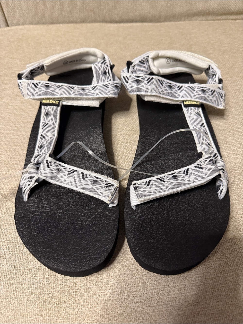 Merence Sport Sandals – Geometric Pattern Straps – Size 42